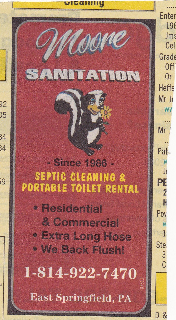 Moore Sanitation Septic Tank in East Springfield, PA