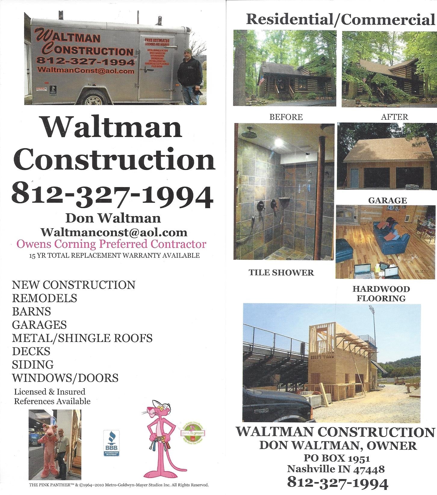 Waltman Construction Co., LLC in Nashville, IN