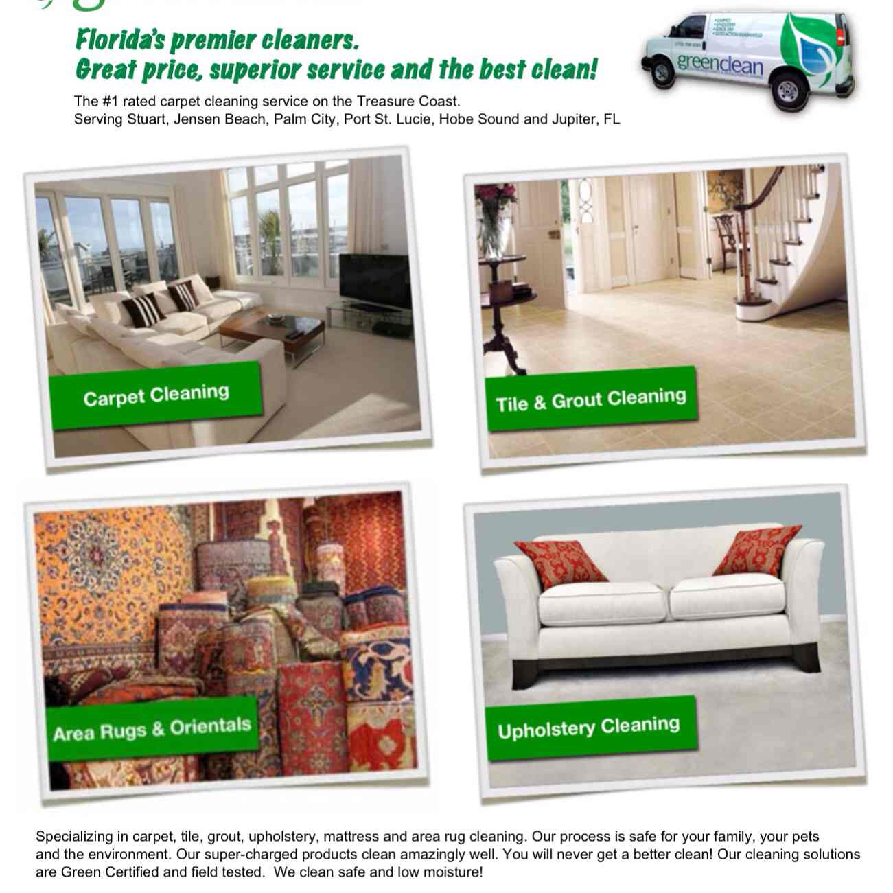 Green Clean Carpet, Tile & Upholstery Cleaning in Stuart, FL