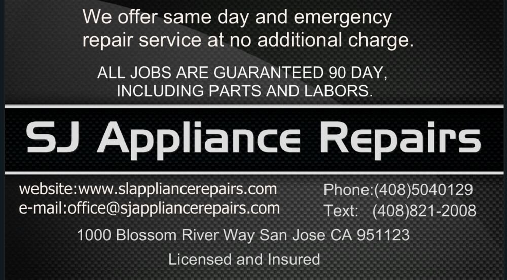 SJ Apppliance Repairs in San Jose, CA